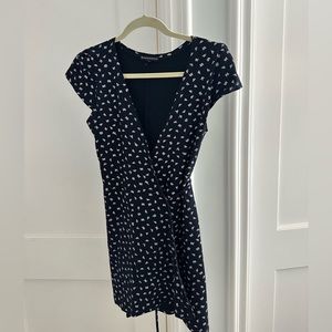 Brandy Melville Navy Tie Rap Dress